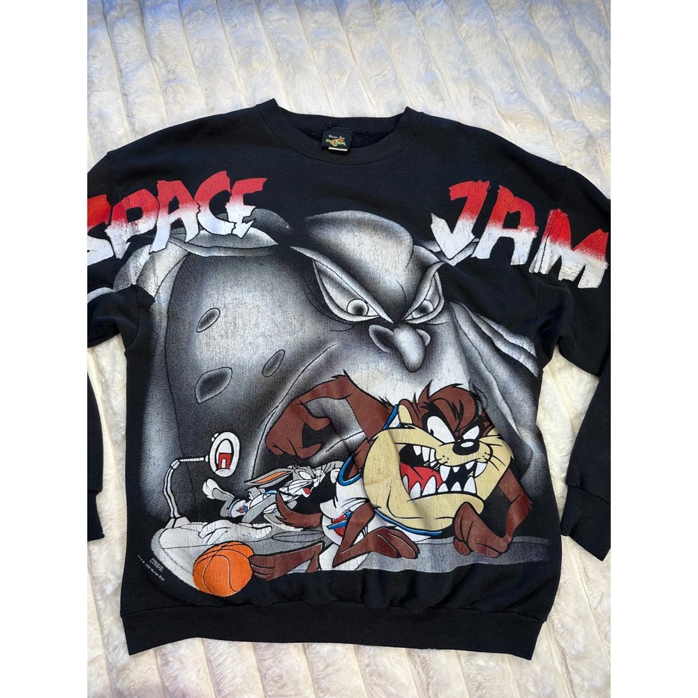Vintage 1996 Space Jam Sweatshirt Freeze Tasmanian Devil Bugs Bunny Mens XL